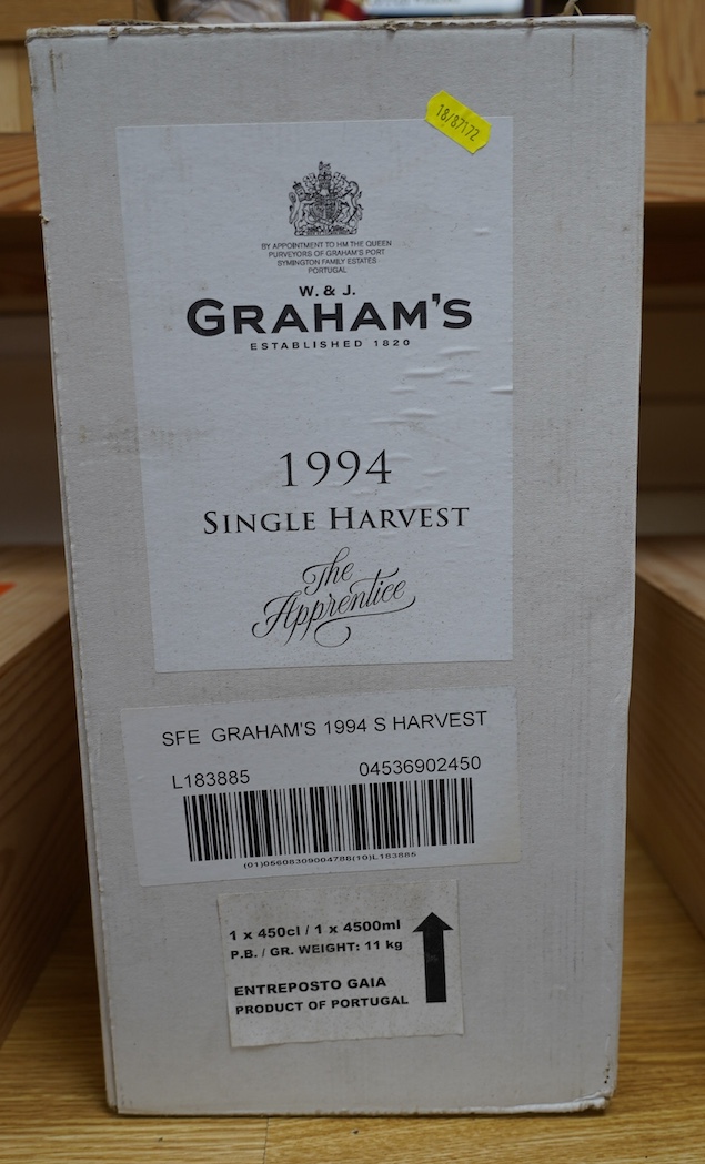 A wood boxed Jéroboam of Grahams 1994 Single Harvest Port. Condition - good